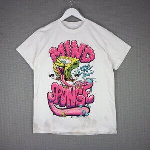 Mind Like a Sponge Spongebob Squarepants Graphic Tee Mens Medium